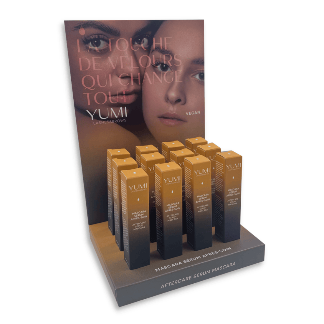 Yumi Lashes Mascara Nourish Serum Aftercare Display